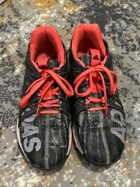 adidas Black and Coral/Red Training Sneakers